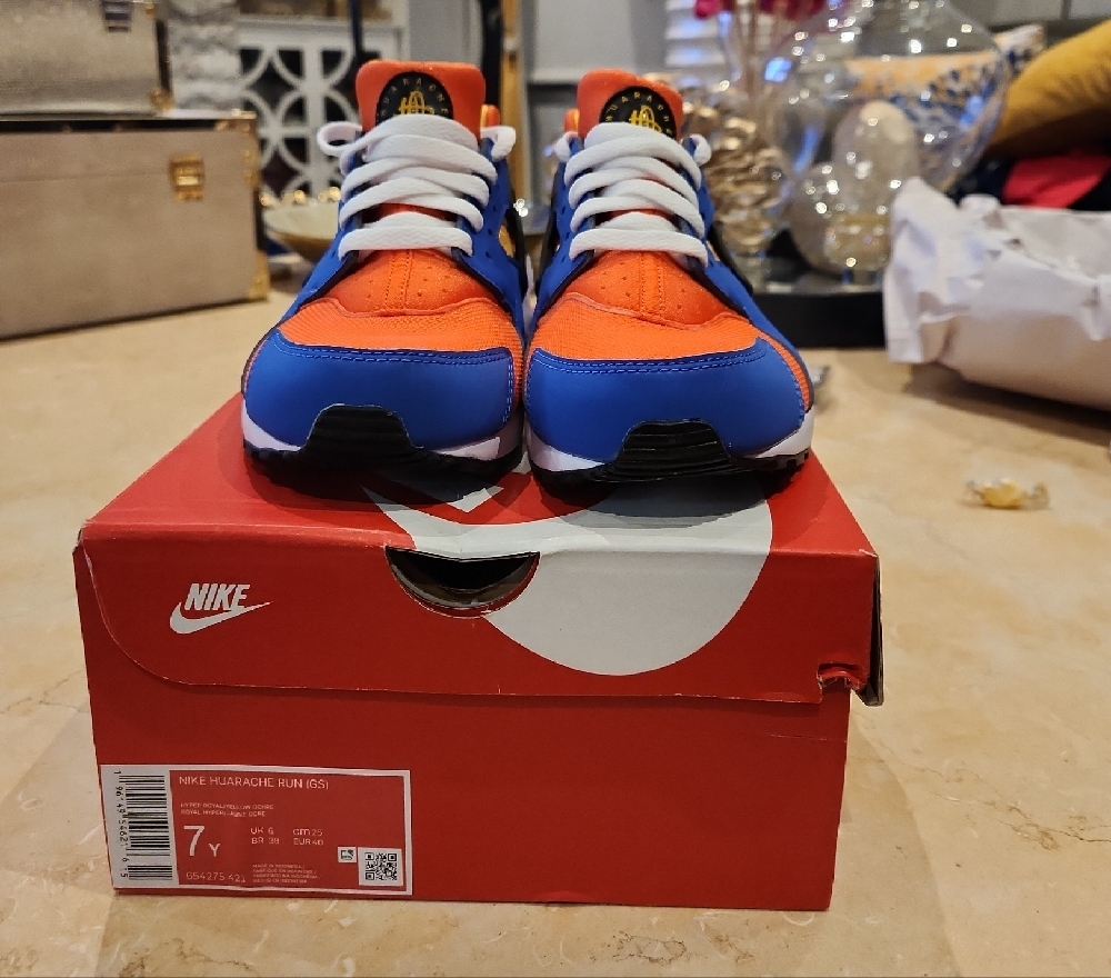 Nike Kids' Huarache Run Shoes - Blue and Orange